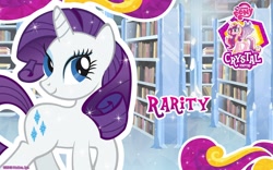 Size: 1280x800 | Tagged: safe, rarity, pony, unicorn, crystal empire, female, horn, mare, official, solo, wallpaper