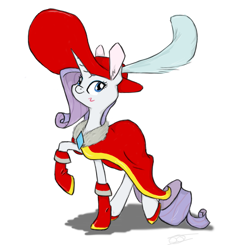 Size: 1337x1308 | Tagged: safe, artist:silentoink, rarity, pony, unicorn, costume, crossover, final fantasy, red mage, solo