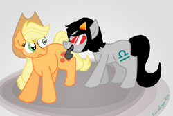 Size: 500x338 | Tagged: safe, applejack, crossover, homestuck, ponified, terezi pyrope