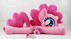 Size: 1000x548 | Tagged: safe, artist:sailorminimuffin, pinkie pie, beanie (plushie), irl, photo, plushie, toy