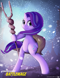 Size: 1275x1650 | Tagged: safe, artist:zelc-face, starlight glimmer, pony, unicorn, battlemage, bipedal, cape, clothes, cute, female, glimmerbetes, hoof hold, looking at you, mare, overwatch, play of the game, s5 starlight, smiling, solo, staff, staff of sameness