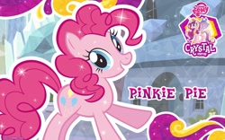 Size: 1280x800 | Tagged: safe, pinkie pie, earth pony, pony, crystal empire, female, mare, official, pink coat, pink mane, wallpaper