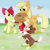 Size: 750x750 | Tagged: safe, artist:swanlullaby, apple bloom, applejack, winona, earth pony, pony, female, mare