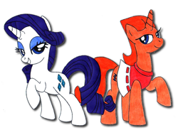 Size: 1045x765 | Tagged: safe, artist:artemisito, rarity, pony, unicorn, candace flynn, crossover, ponified