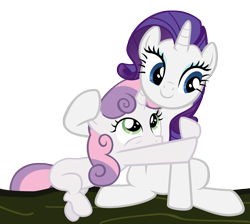 Size: 5882x5281 | Tagged: dead source, safe, artist:thatsgrotesque, rarity, sweetie belle, pony, unicorn, absurd resolution, duo, hug, simple background, transparent background, vector