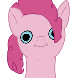 Size: 512x512 | Tagged: safe, artist:nobu michi, pinkie pie, earth pony, pony, derp, female, mare, pink coat, pink mane, solo