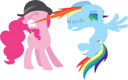 Size: 3584x2252 | Tagged: safe, artist:porygon2z, derpibooru import, pinkie pie, rainbow dash, earth pony, pegasus, pony, mmmystery on the friendship express, simple background, transparent background, vector