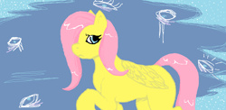 Size: 954x465 | Tagged: safe, artist:skaleal, fluttershy, pegasus, pony, female, mare, pink mane, yellow coat