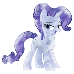 Size: 800x800 | Tagged: safe, rarity, crystal pony, pony, unicorn, alternate hairstyle, crystal rarity, crystallized, female, mare, simple background, solo, transparent background, vector