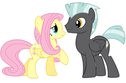 Size: 1097x729 | Tagged: safe, artist:luuandherdraws, fluttershy, thunderlane, pegasus, pony, female, male, shipping, straight, thundershy