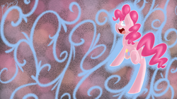 Size: 1920x1080 | Tagged: safe, artist:royalppurpl3, pinkie pie, earth pony, pony, female, mare, pink coat, pink mane, solo, wallpaper