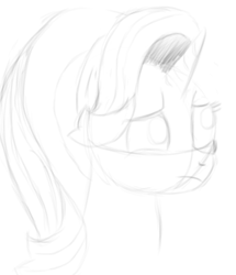 Size: 605x705 | Tagged: safe, artist:itsthinking, starlight glimmer, pony, unicorn, bust, frown, monochrome, portrait, sketch