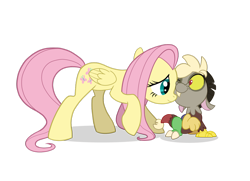 Size: 1280x929 | Tagged: safe, artist:anima-dos, discord, fluttershy, pegasus, pony, age regression, ask baby discord, baby discord, tumblr