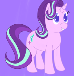 Size: 874x900 | Tagged: safe, artist:tyrannisumbra, starlight glimmer, pony, unicorn, newbie artist training grounds, simple background, smiling, solo