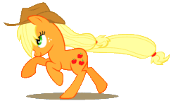 Size: 1050x600 | Tagged: safe, applejack, earth pony, pony, animated, running, simple background, transparent background, vector