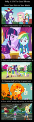 Size: 1143x4096 | Tagged: artist needed, safe, derpibooru import, screencap, applejack, fluttershy, pinkie pie, rainbow dash, rarity, sci-twi, spike, spike the regular dog, sunset shimmer, twilight sparkle, twilight sparkle (alicorn), alicorn, bird, dog, eqg summertime shorts, equestria girls, equestria girls (movie), get the show on the road, legend of everfree, legend of everfree - bloopers, the art of friendship, brush, bus, camp everfree, canterlot high, comic, converse, freakout, geode of super speed, geode of super strength, magical geodes, outdoors, paint, painting, rainbow dash is not amused, shoes, sunset shimmer is not amused, the rainbooms tour bus, this is our big night, unamused