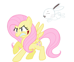 Size: 979x816 | Tagged: safe, artist:xnigmatic-fool, angel bunny, fluttershy, pegasus, pony, naruto, solo