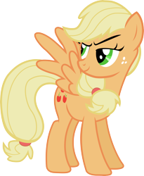 Size: 5500x6709 | Tagged: safe, artist:sapoltop, applejack, pegasus, pony, absurd resolution, flapplejack, looking back, missing accessory, race swap, simple background, solo, transparent background, vector