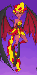 Size: 1200x2400 | Tagged: safe, artist:thelivingmachine02, sunset satan, sunset shimmer, demon, equestria girls, equestria girls (movie), flying, hooves, solo