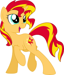 Size: 3572x4168 | Tagged: safe, artist:emkay-mlp, sunset shimmer, pony, unicorn, happy, simple background, solo, transparent background, vector