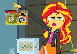 Size: 1016x720 | Tagged: safe, edit, edited screencap, screencap, sunset shimmer, equestria girls, equestria girls (movie), bandai, dragon ball, dragon ball: shenron no nazo, exploitable meme, famicom, meme, nintendo entertainment system, sunset is disgusted, video game