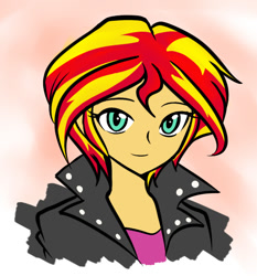 Size: 560x600 | Tagged: safe, artist:vvw84, sunset shimmer, equestria girls, rainbow rocks, alternate hairstyle, solo