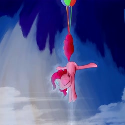 Size: 5000x5000 | Tagged: safe, artist:sharpieboss, pinkie pie, earth pony, pony, g4, absurd resolution, balloon, solo, then watch her balloons lift her up to the sky