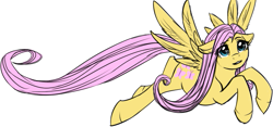 Size: 735x343 | Tagged: safe, artist:vertrev, fluttershy, pegasus, pony, female, mare