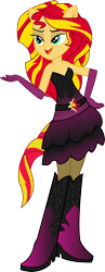 Size: 2127x5500 | Tagged: safe, artist:theshadowstone, sunset shimmer, equestria girls, clothes, dress, ponied up, simple background, solo, transparent background, vector