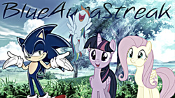 Size: 1280x720 | Tagged: safe, artist:blueaurastreakarts, derpibooru import, fluttershy, rainbow dash, twilight sparkle, twilight sparkle (alicorn), alicorn, pegasus, pony, crossover, sonic the hedgehog, sonic the hedgehog (series)