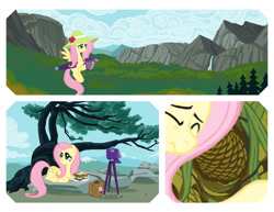 Size: 1024x791 | Tagged: safe, artist:janeesper, fluttershy, pegasus, pony, ansel adams, camera, female, mare