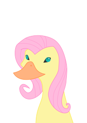 Size: 2828x4000 | Tagged: safe, artist:sevenfates, fluttershy, duck, bust, female, flutterduck, simple background, solo, species swap, transparent background