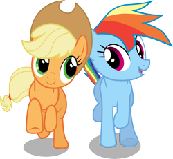 Size: 7473x6872 | Tagged: safe, artist:dewlshock, applejack, rainbow dash, earth pony, pegasus, pony, absurd resolution, simple background, transparent background, vector