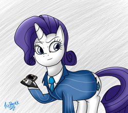 Size: 1700x1500 | Tagged: safe, artist:icebreak23, rarity, pony, unicorn, clothes, female, horn, mare, solo, suit