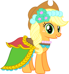 Size: 9280x10000 | Tagged: safe, artist:daringdashie, applejack, earth pony, pony, absurd resolution, bridesmaid, clothes, dress, simple background, solo, transparent background, vector