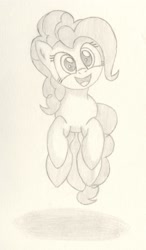 Size: 1124x1920 | Tagged: safe, artist:ramott, pinkie pie, earth pony, pony, female, mare, monochrome, solo