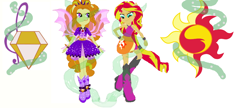 Size: 1006x434 | Tagged: safe, artist:ariasofab, adagio dazzle, sunset shimmer, equestria girls, rainbow rocks, cutie mark, ponied up