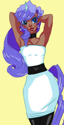 Size: 400x779 | Tagged: safe, artist:mitarashiboi, rarity, armpits, horned humanization, humanized, tailed humanization