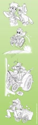 Size: 594x1959 | Tagged: safe, artist:glancojusticar, applejack, big macintosh, applebuck season, cart, humanized, lamborghini, sketch, tractor