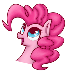 Size: 936x1000 | Tagged: safe, artist:ruby-hooves, pinkie pie, earth pony, pony, g4, bust, portrait, simple background, solo