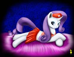 Size: 1000x763 | Tagged: safe, artist:btbunny, rarity, pony, unicorn, female, horn, mare, nurse, white coat