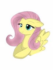 Size: 1700x2338 | Tagged: safe, artist:allegra-chan, fluttershy, pegasus, pony, female, mare, pink mane, solo, yellow coat