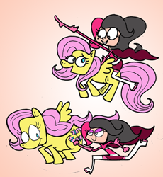 Size: 400x434 | Tagged: safe, artist:krampuskind, fluttershy, pegasus, pony, crossover, female, mare, shezow