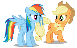 Size: 8000x5000 | Tagged: safe, artist:mrlolcats17, applejack, rainbow dash, earth pony, pegasus, pony, absurd resolution, horseshoes, simple background, transparent background, vector