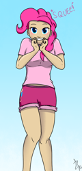 Size: 300x625 | Tagged: safe, artist:sonicrainboom93, pinkie pie, human, clothes, female, humanized, solo, squee