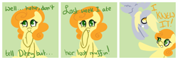 Size: 1580x540 | Tagged: safe, artist:robynne, carrot top, derpy hooves, ditzy doo, golden harvest, comic