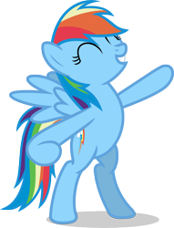 Size: 6000x7844 | Tagged: safe, artist:luckreza8, derpibooru import, rainbow dash, pegasus, pony, tanks for the memories, .svg available, absurd resolution, bipedal, eyes closed, female, mare, simple background, smiling, solo, standing up, transparent background, vector