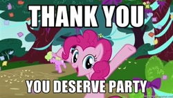 Size: 400x225 | Tagged: safe, edit, edited screencap, screencap, pinkie pie, earth pony, pony, friendship is magic, image macro, reaction image