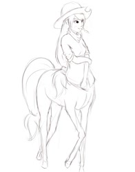 Size: 450x575 | Tagged: safe, artist:jalm, applejack, centaur, centaurjack, sketch