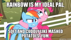 Size: 600x337 | Tagged: safe, derpibooru import, edit, edited screencap, screencap, pinkie pie, rainbow dash, earth pony, pegasus, pony, the super speedy cider squeezy 6000, dear ed, ed edd n eddy, image macro, meme